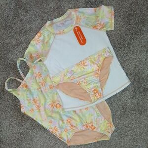Floral Swim Set 3 Piece Size 10/12